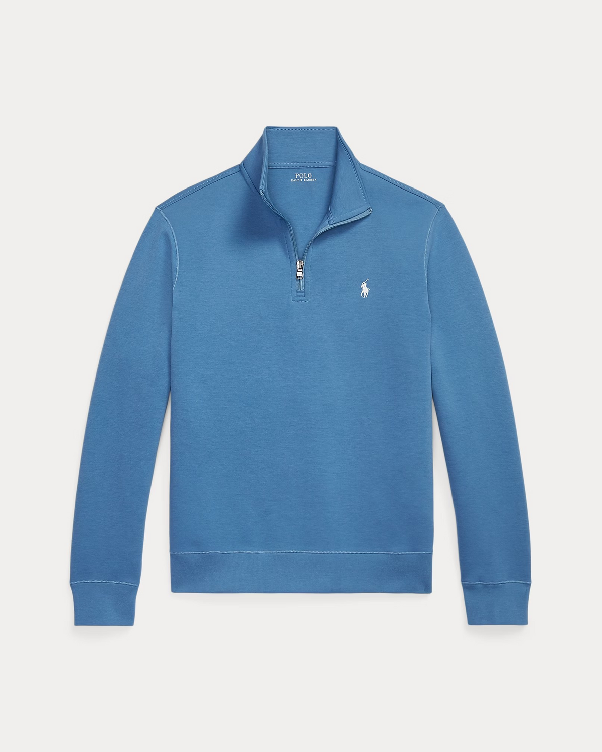 Double-Knit Quarter-Zip Pullover - Blue