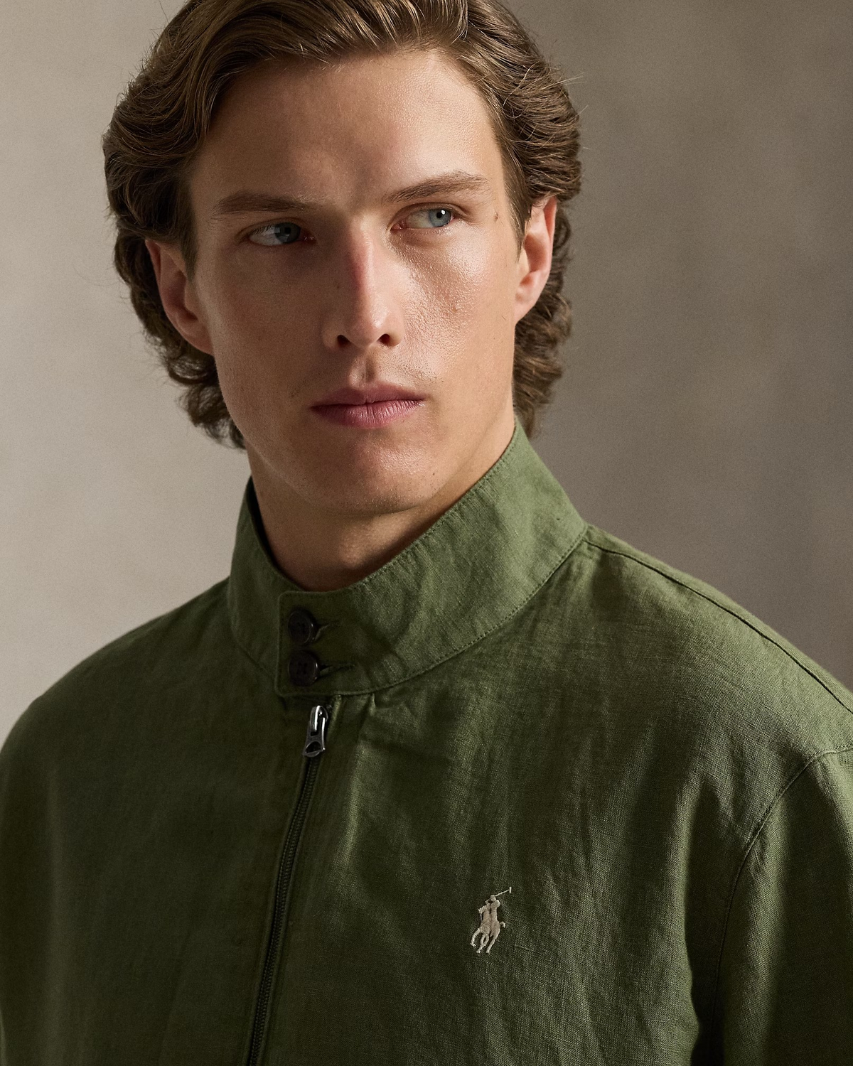 The Bedford Linen Jacket- Olive Green