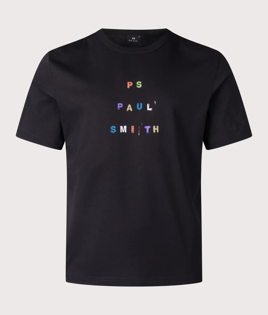 Scatter Letter Logo T-Shirt - Black