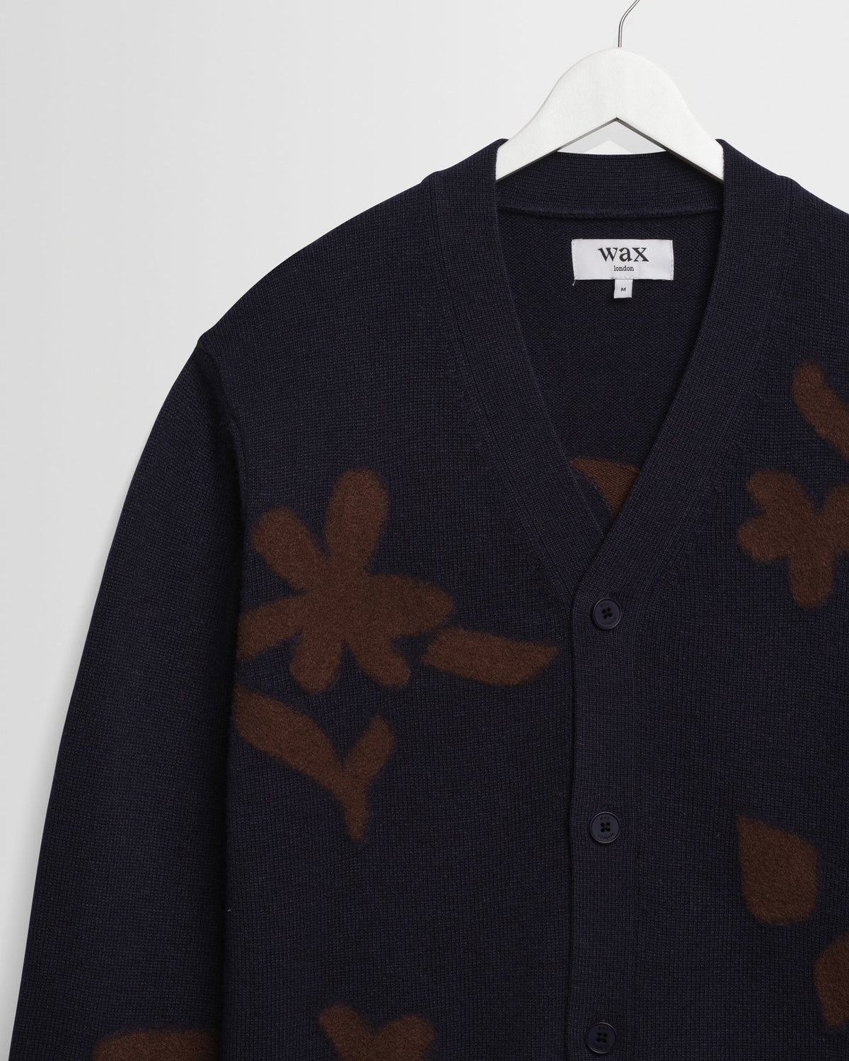 Walker Felted Applique Knit Cardigan - Navy