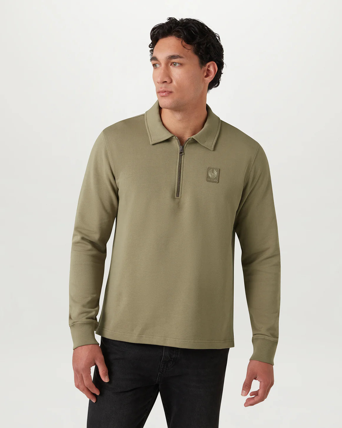 Curator Collared Sweatshirt- Fatigue Green
