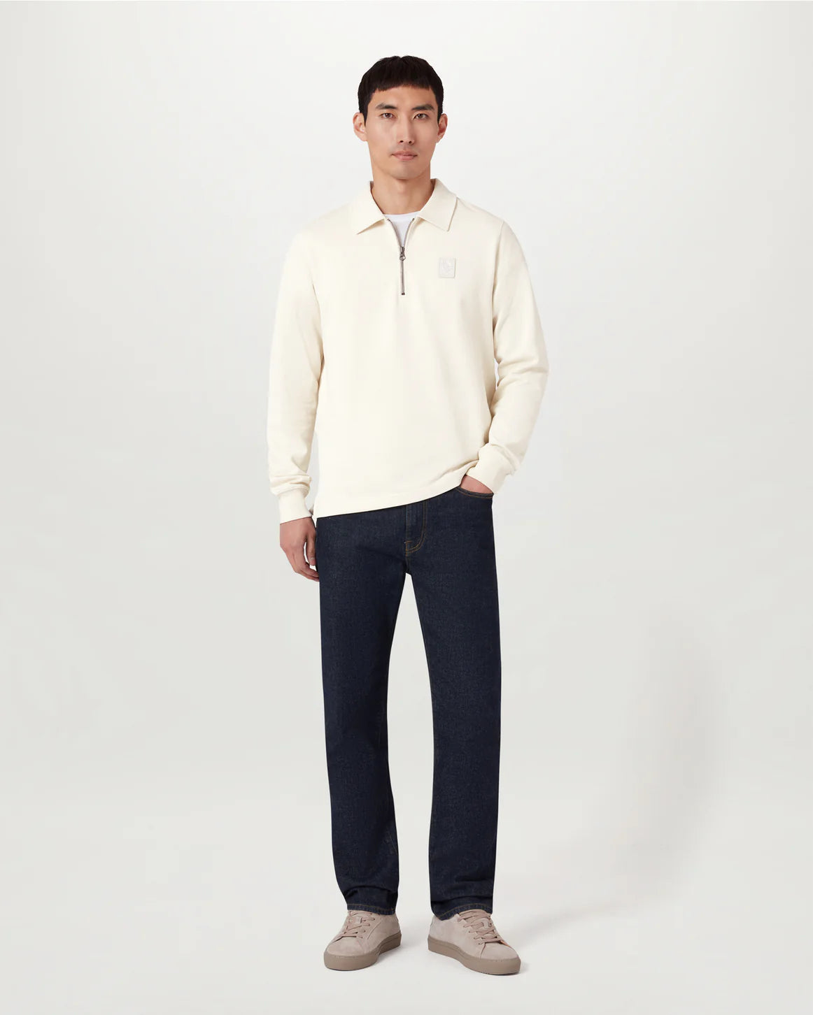 Curator Collared Sweatshirt- Cream Silver Birch