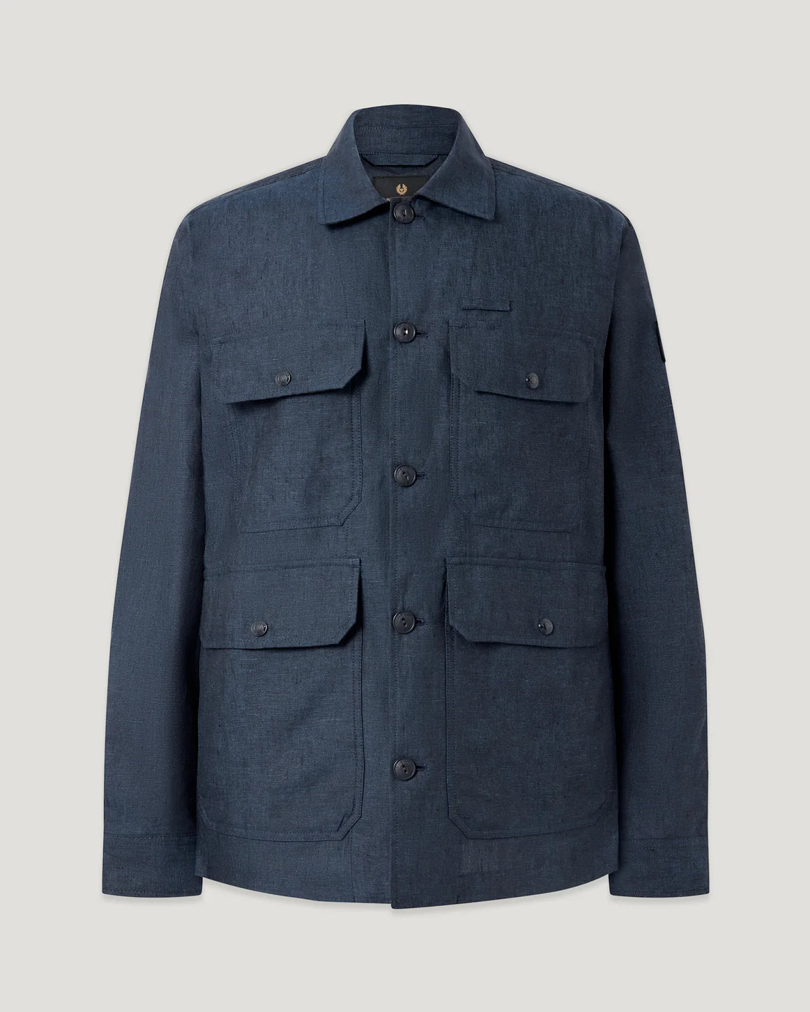 Forge Jacket Tumbled Melange Linen- Navy