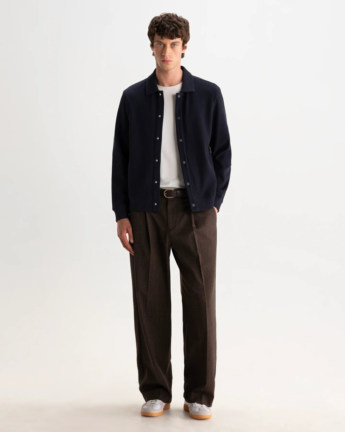 Hays Structured Waffle Overshirt - Navy