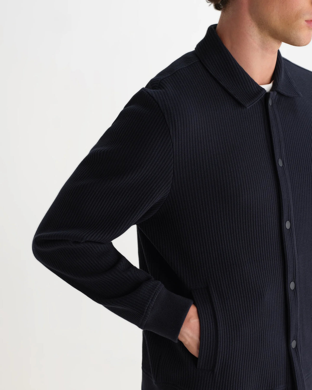 Hays Structured Waffle Overshirt - Navy
