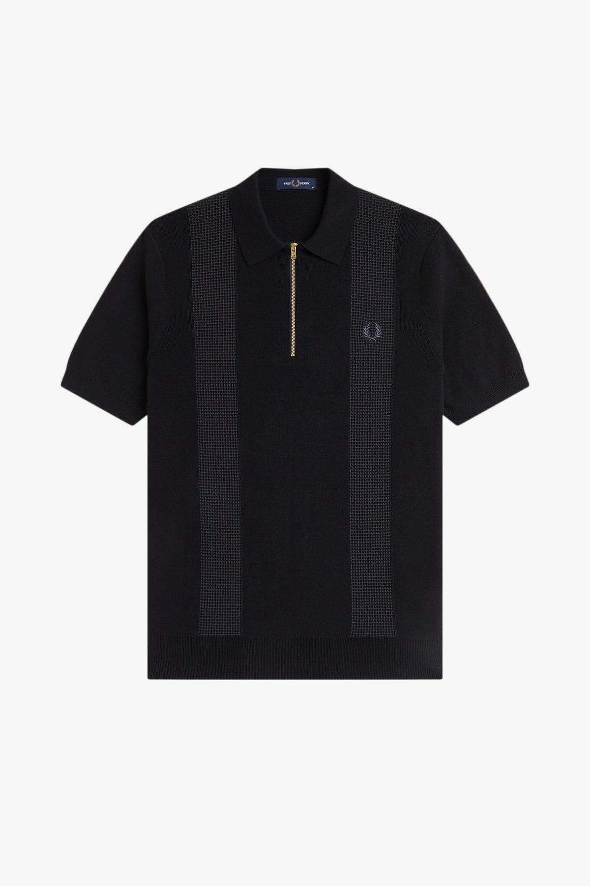 Panel Detail Knitted Shirt- BLACK