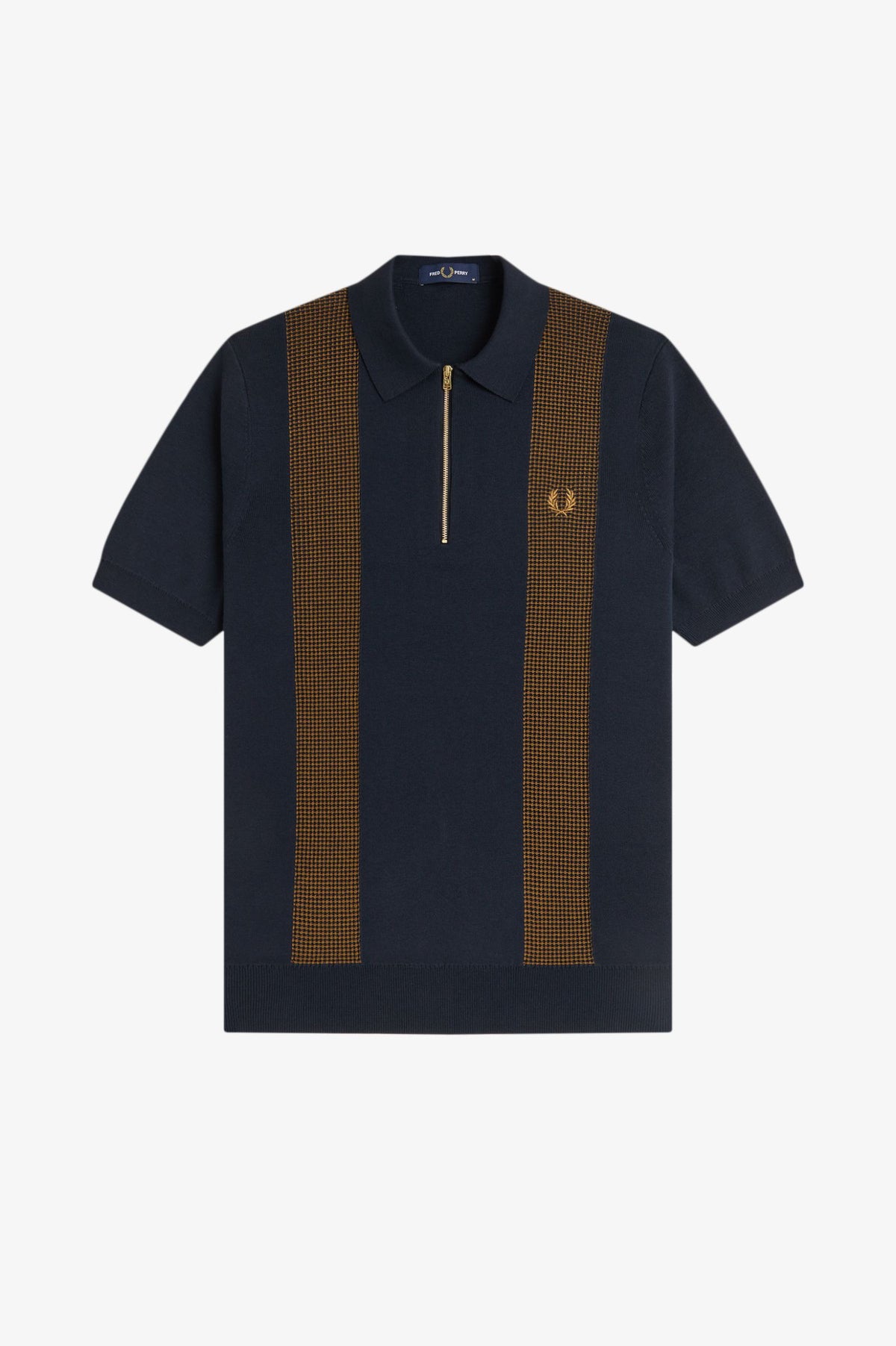 Panel Detail Knitted Shirt- NAVY