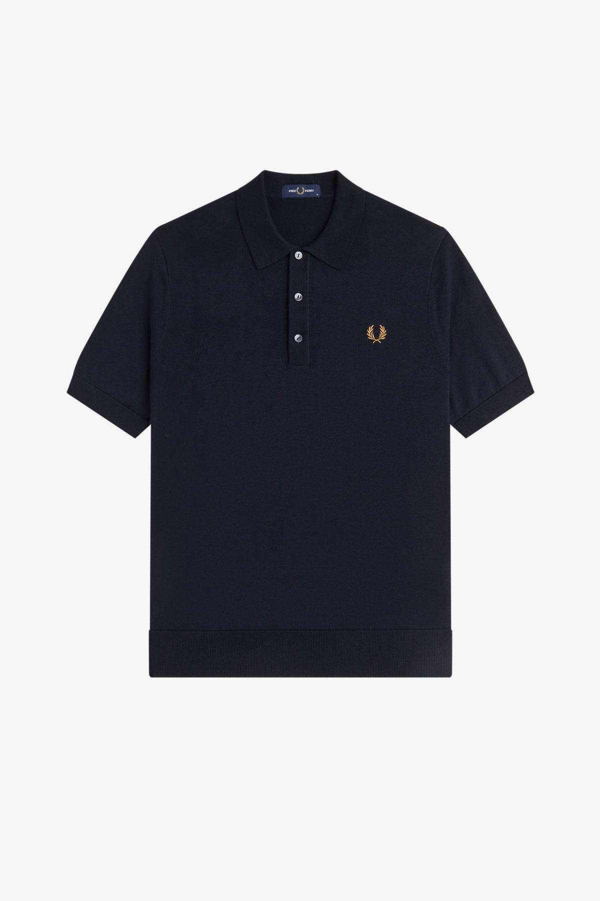 Cotton Knitted Polo Shirt- Navy Blue