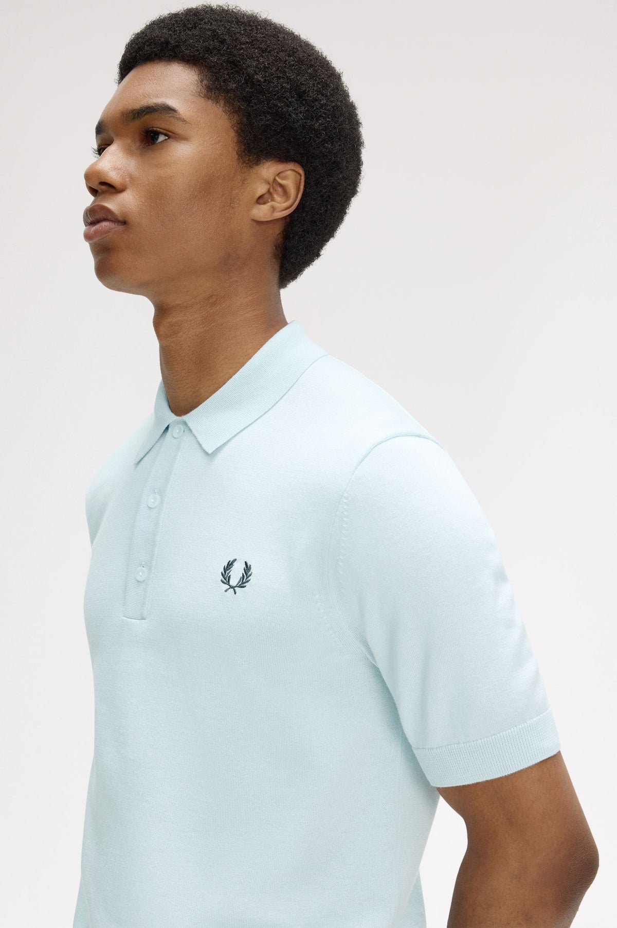 Cotton Knitted Polo Shirt- SKY BLUE
