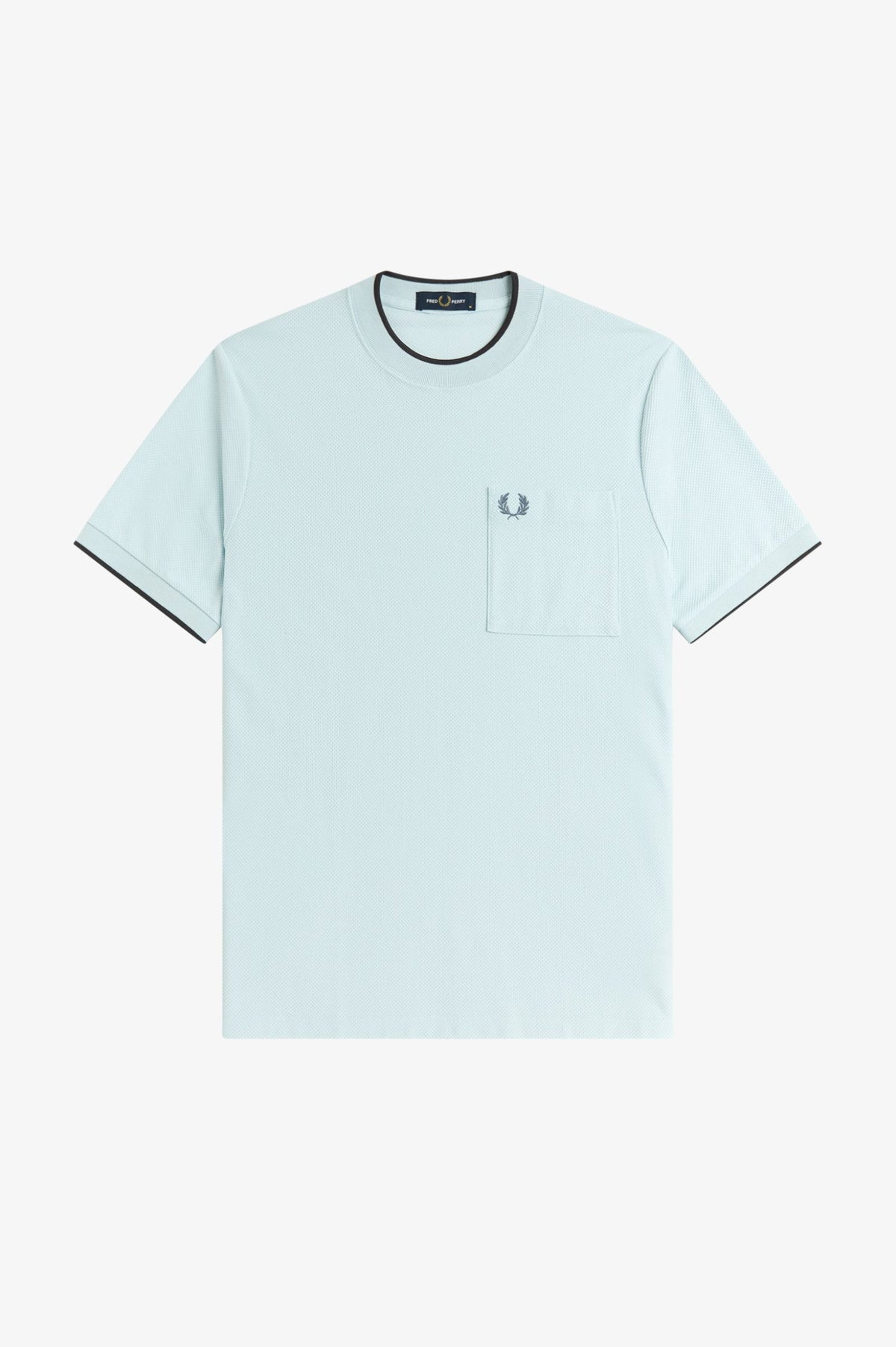 Pocket Detail Piqué T-Shirt- SKY BLUE