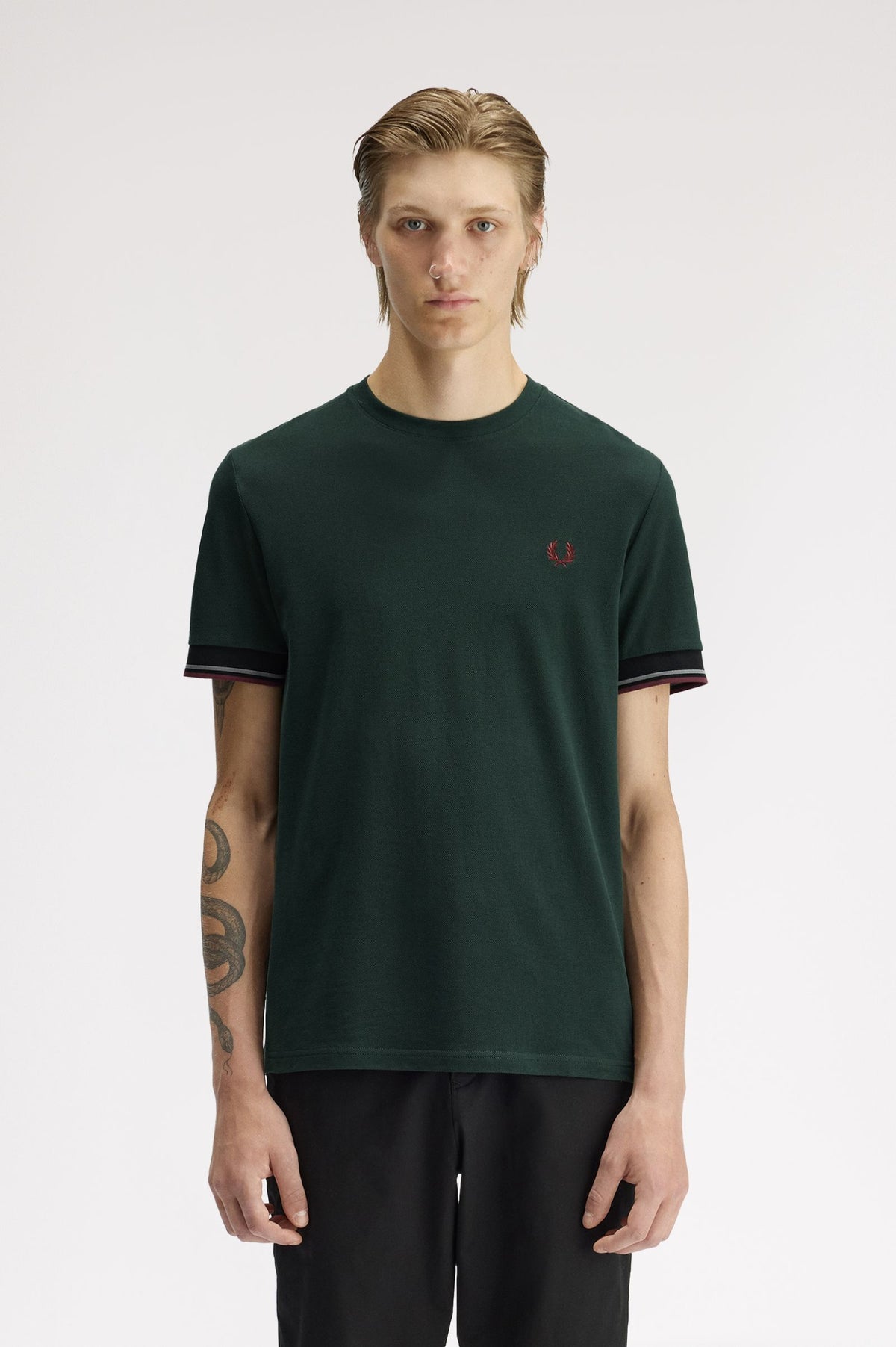 Twin Tipped Cuffed T-Shirt - Dark Green