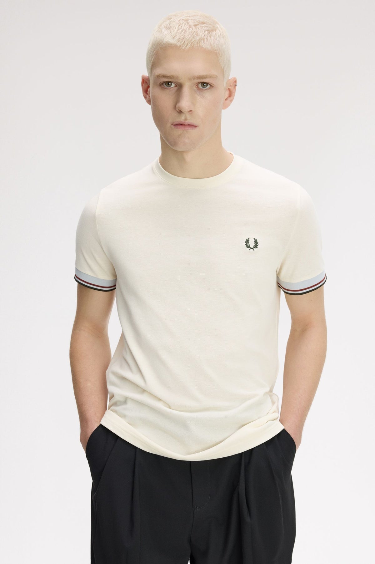 Twin Tipped Cuffed T-Shirt - Ecru