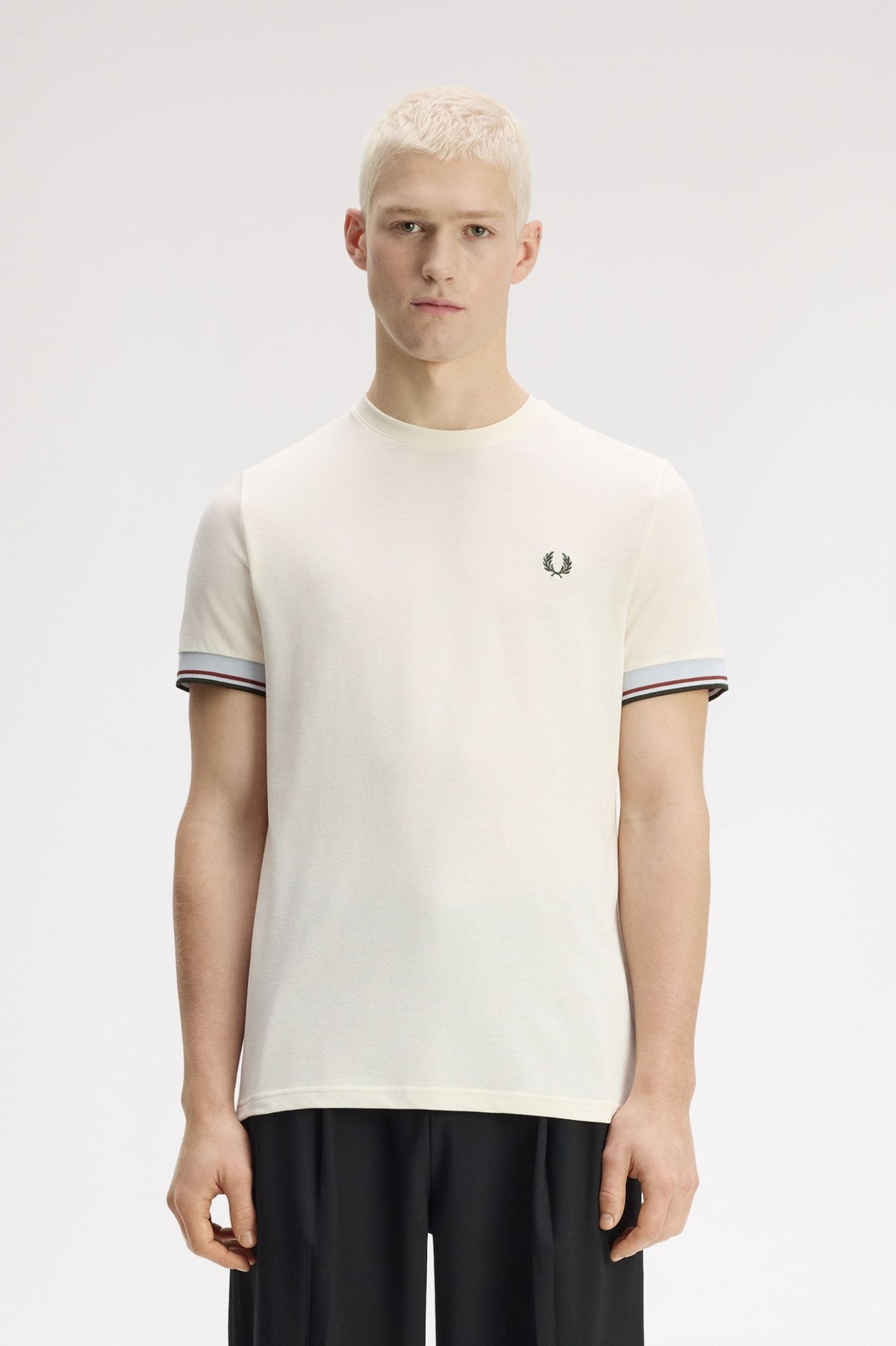 Twin Tipped Cuffed T-Shirt - Ecru