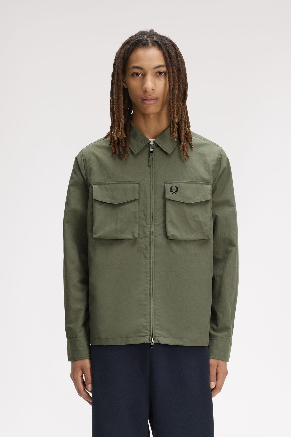 Ripstop Zip-Through Overshirt- OLIVE GREEN