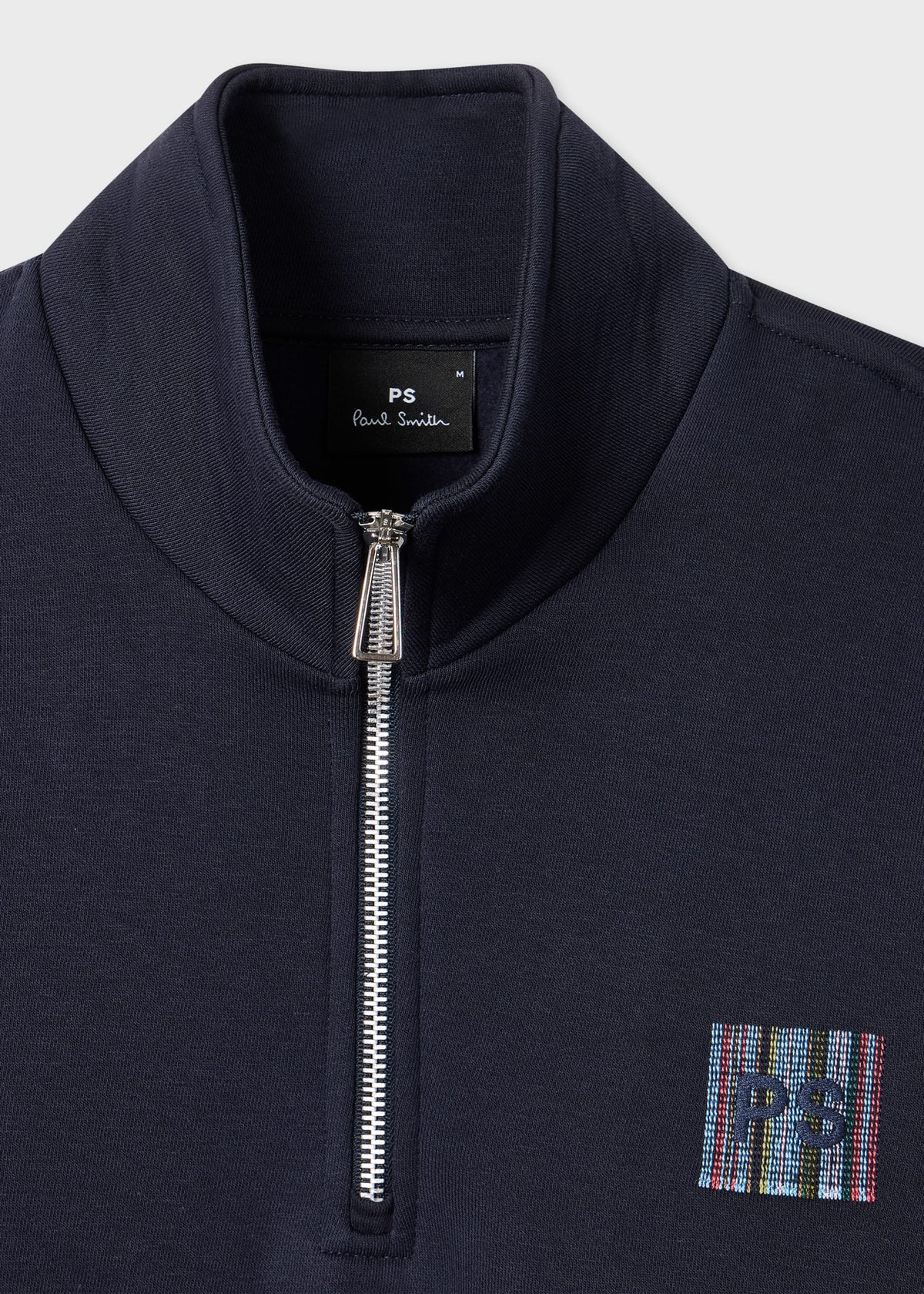 Stitch Stripe Zip Funnel Neck Sweatshirt