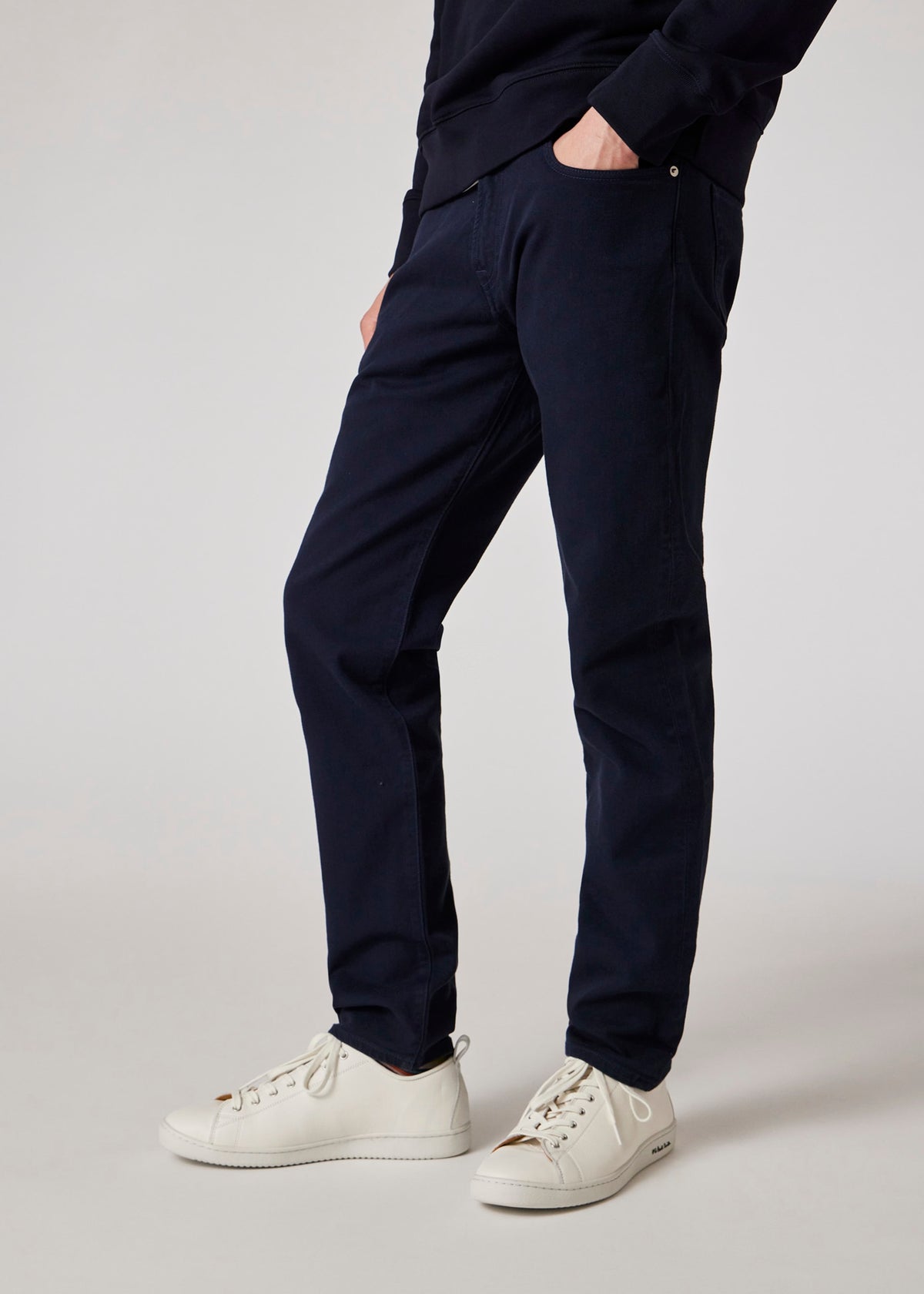 Tapered-Fit Garment Dyed Jeans - Navy