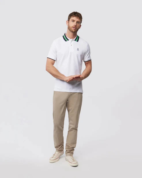 Pique Polo - White/Green