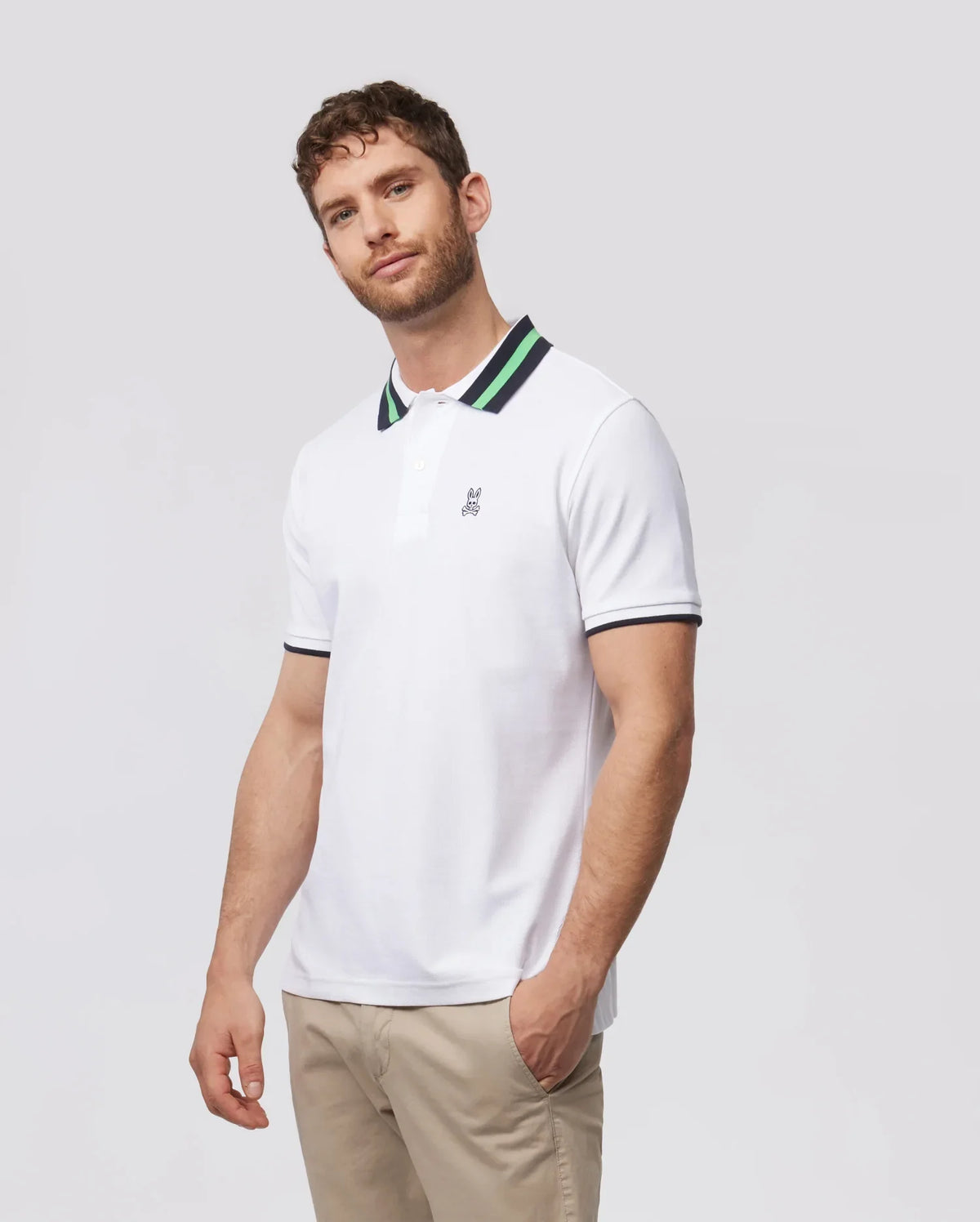 Pique Polo - White/Green
