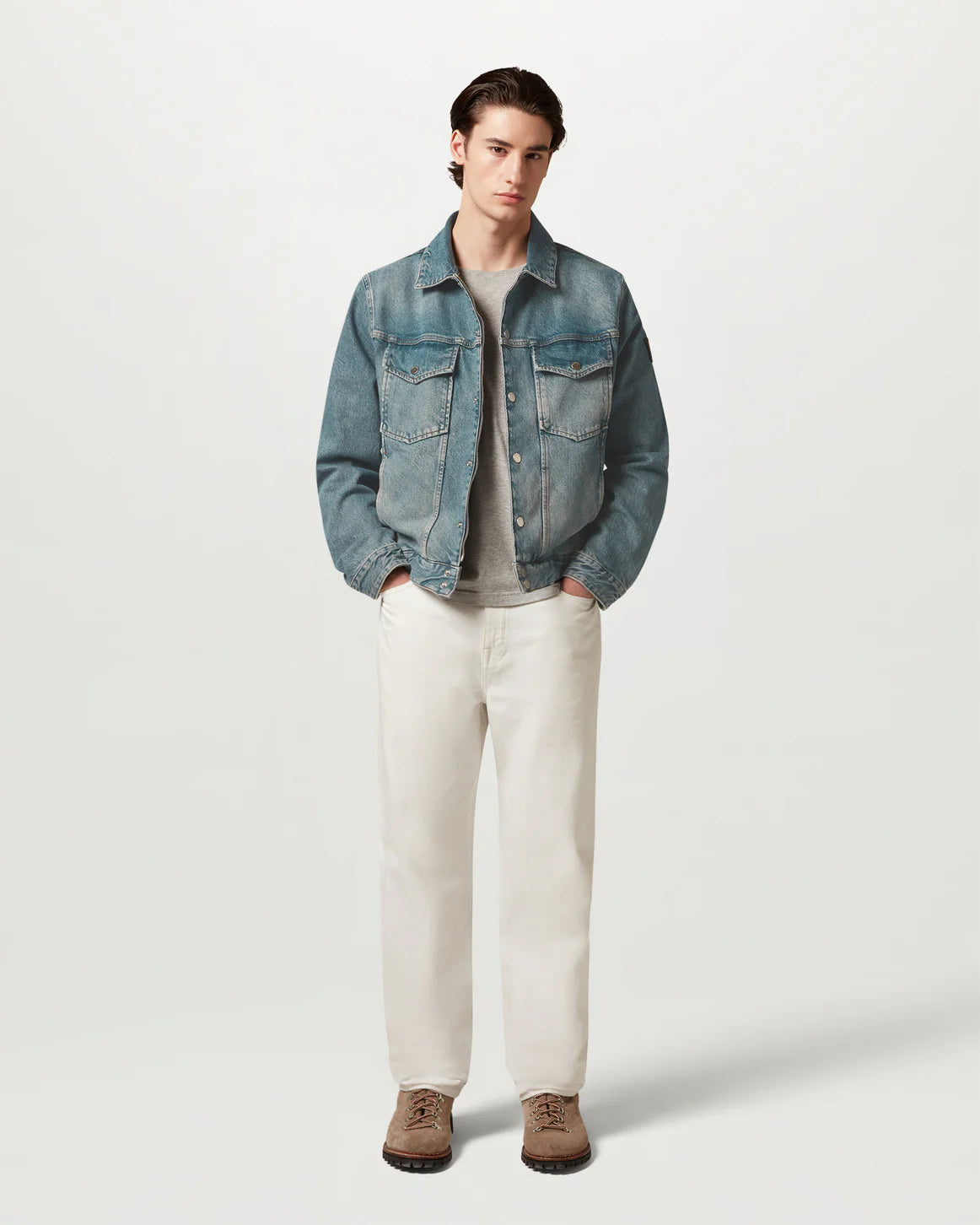 Piston Trucker Jacket- Washed Denim