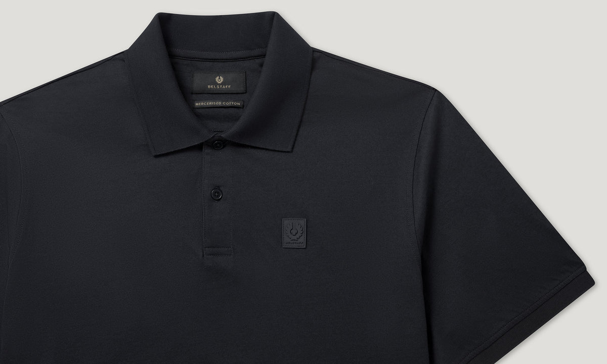 Steel Polo- Navy Mercerised Cotton