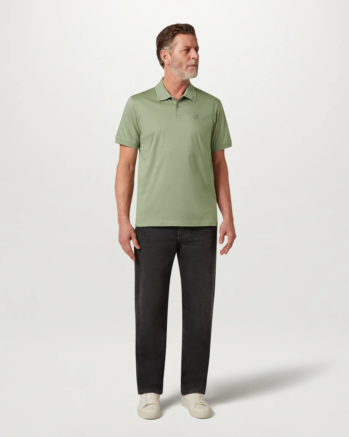 Steel Polo- Green Mercerised Cotton