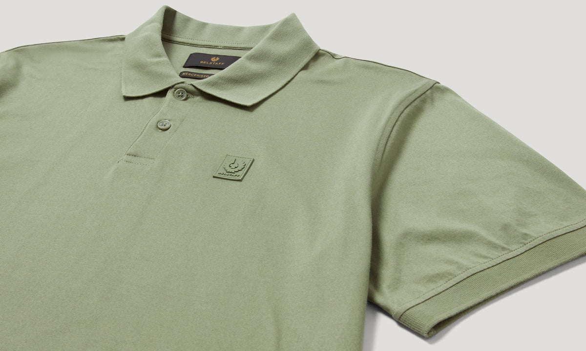Steel Polo- Green Mercerised Cotton