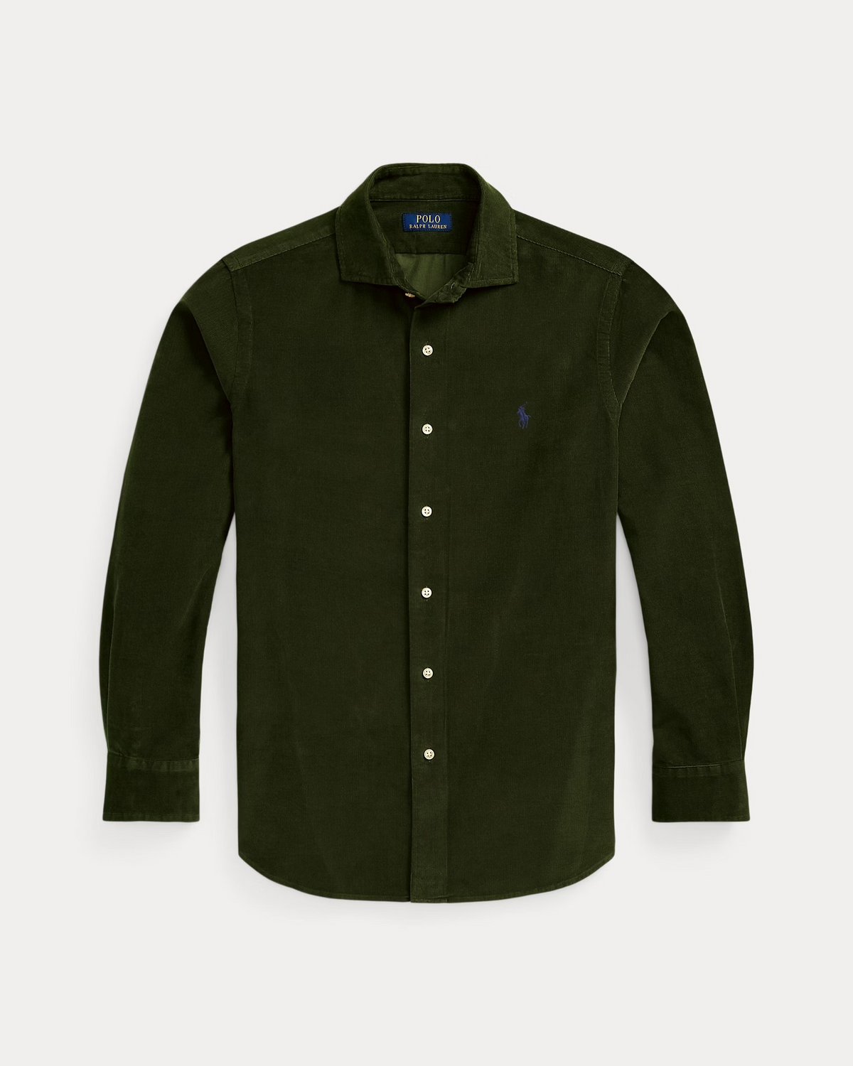 Custom Fit Corduroy Shirt - Olive