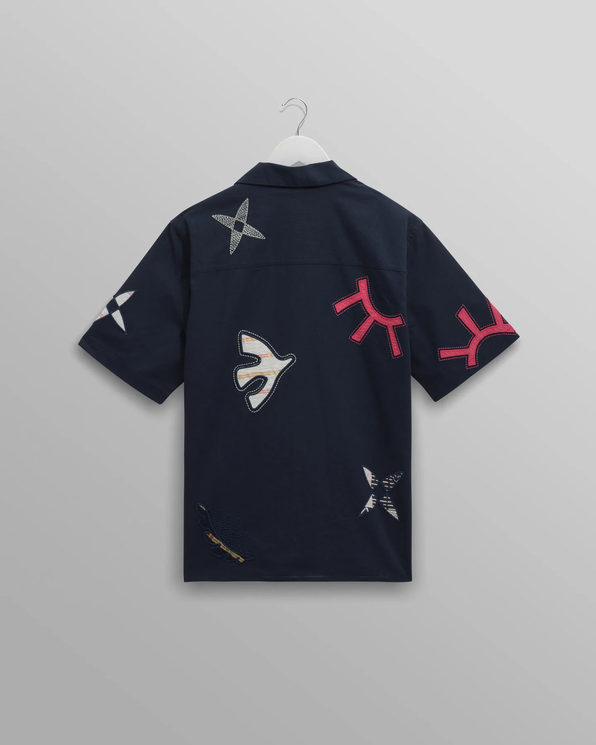 Didcot Doodle Applique Short Sleeve Shirt - Navy