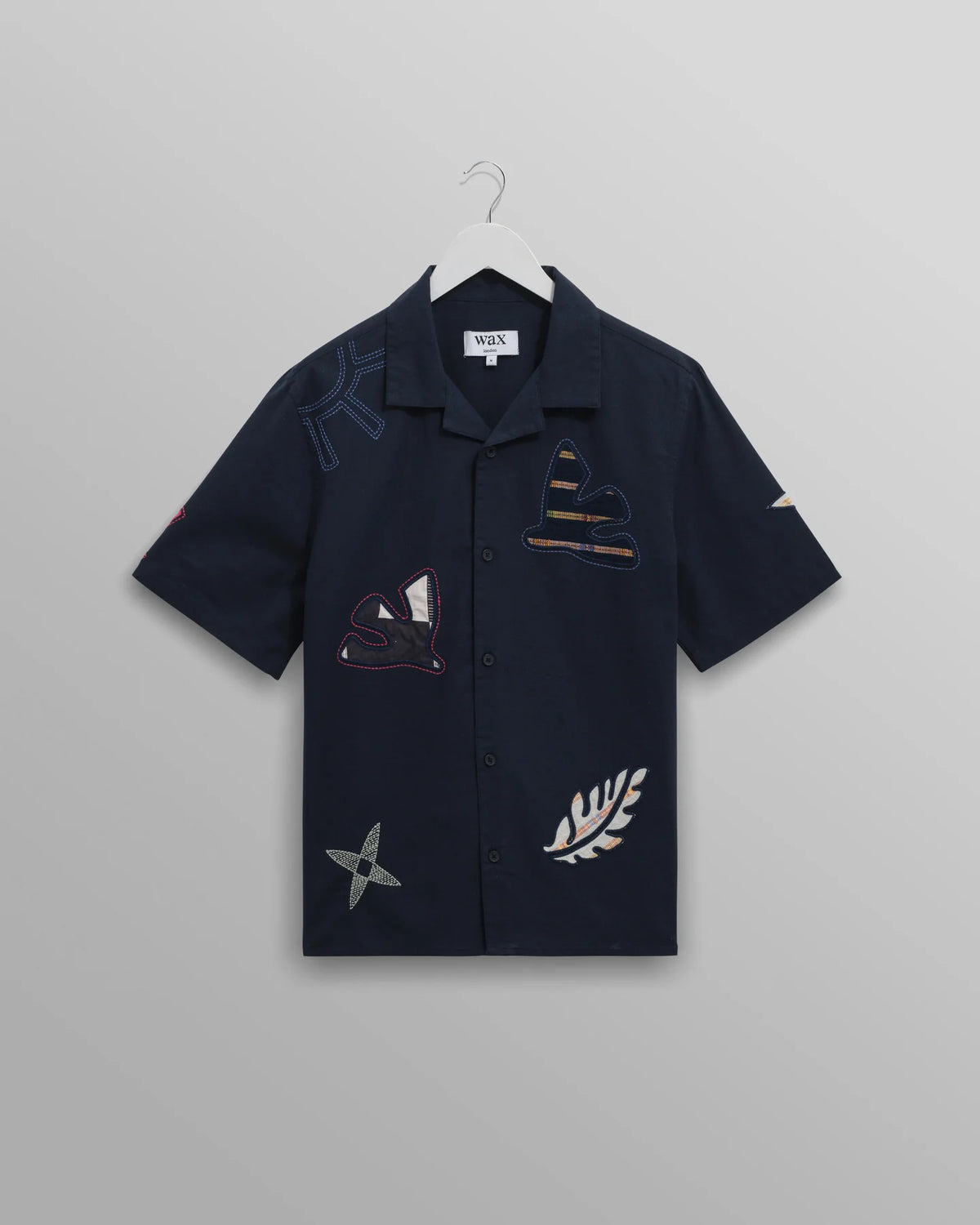 Didcot Doodle Applique Short Sleeve Shirt - Navy