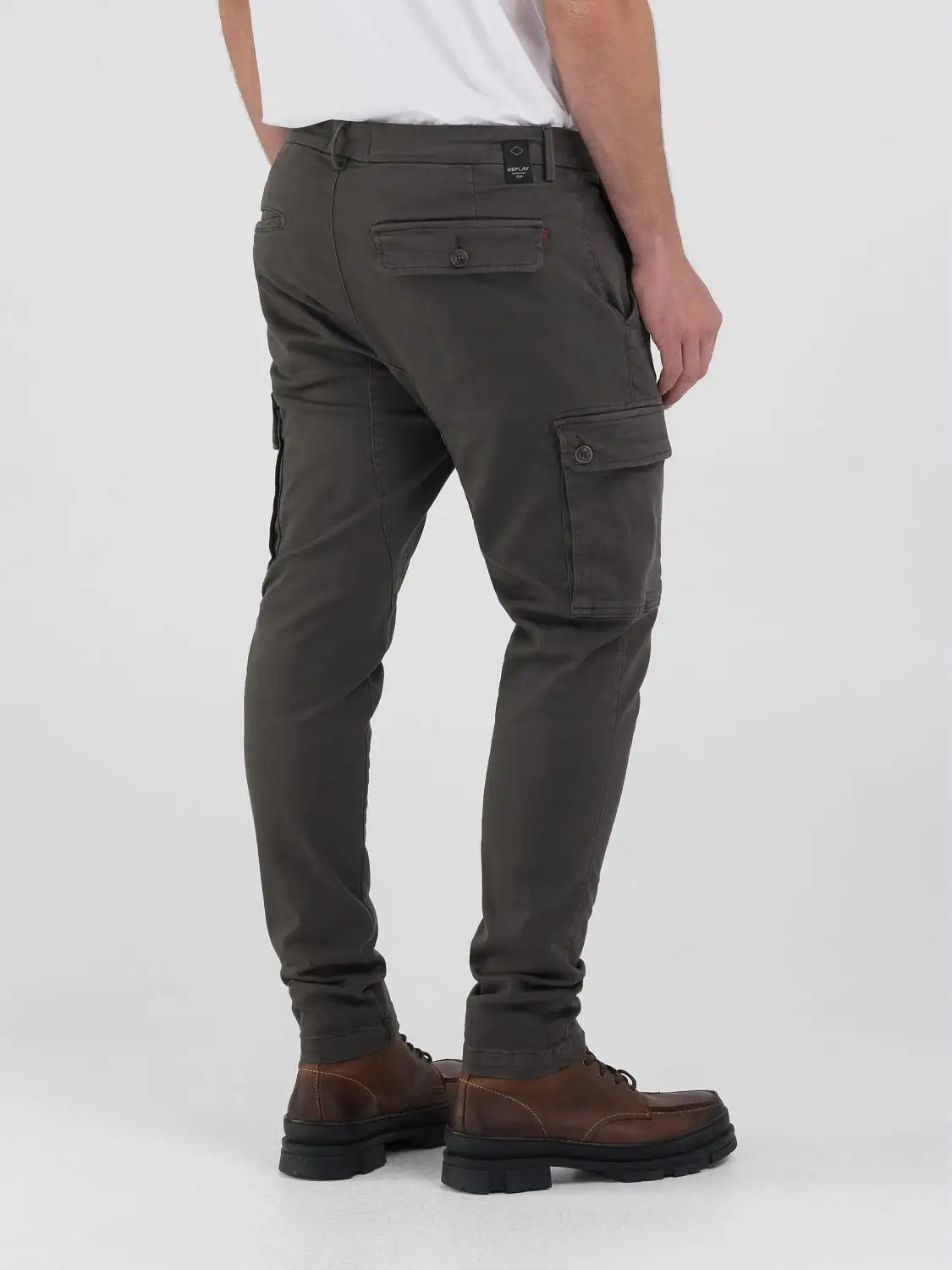 Hyperflex Jaan M9649E Slim Fit Cargo Chino - Wood Grey