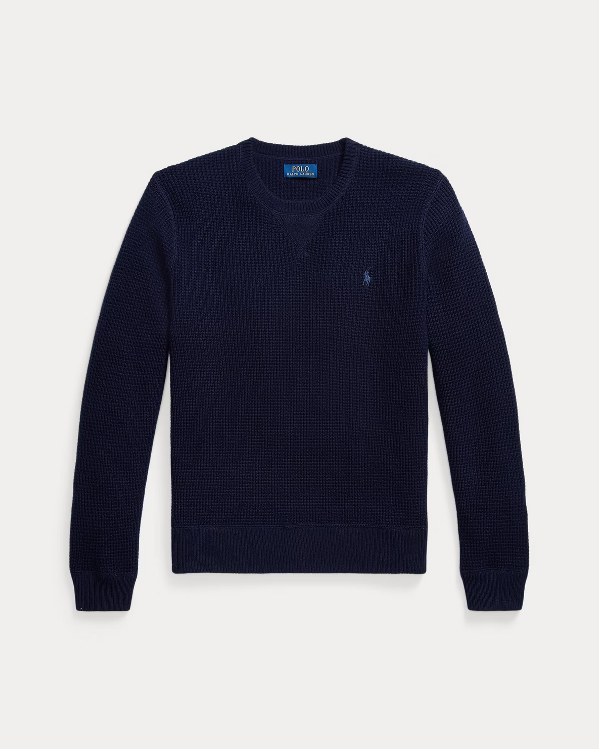 Waffle-Knit Wool-Cotton Jumper - Navy