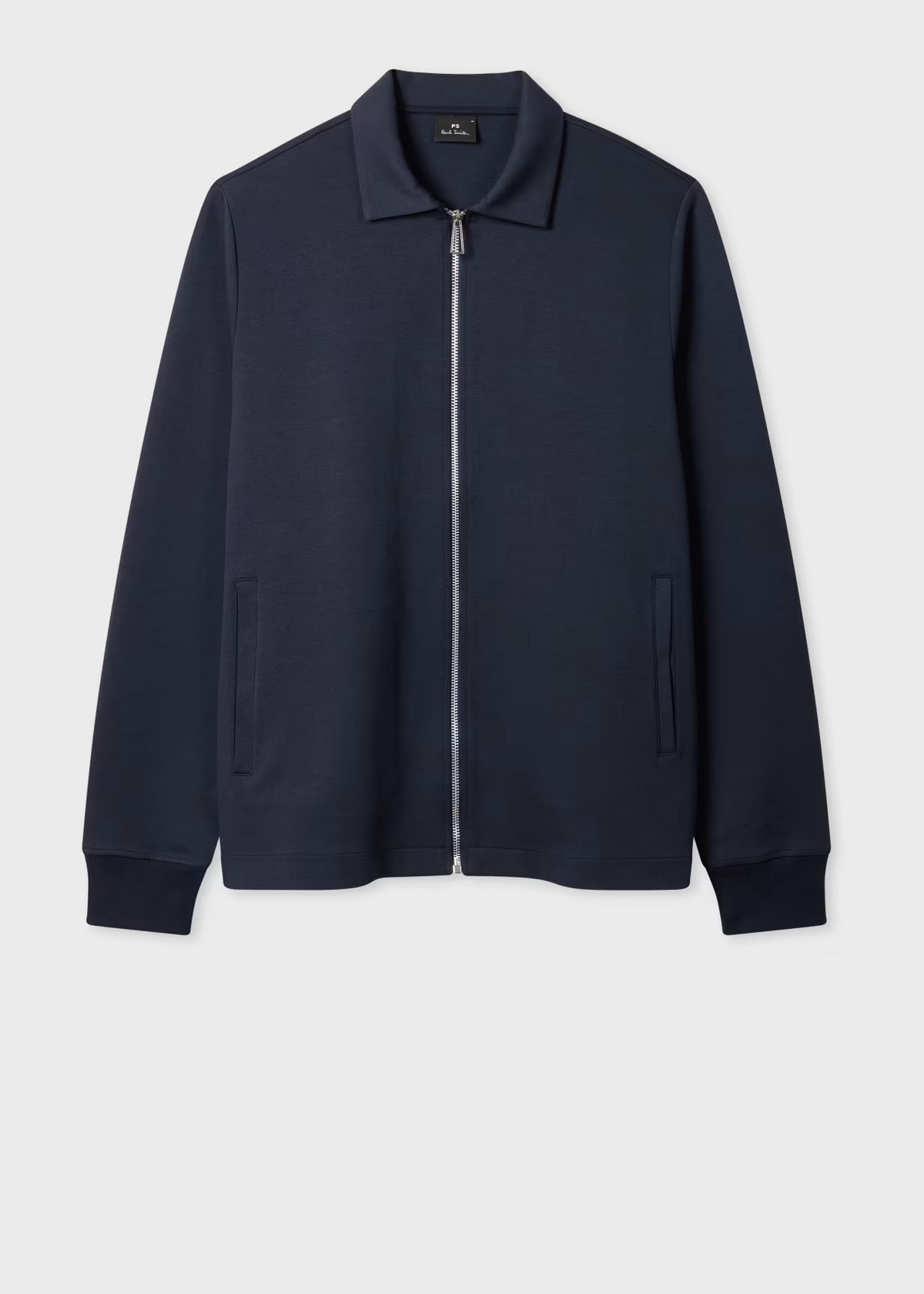 Double-Face Jersey Zip-Front Sweatshirt - Navy