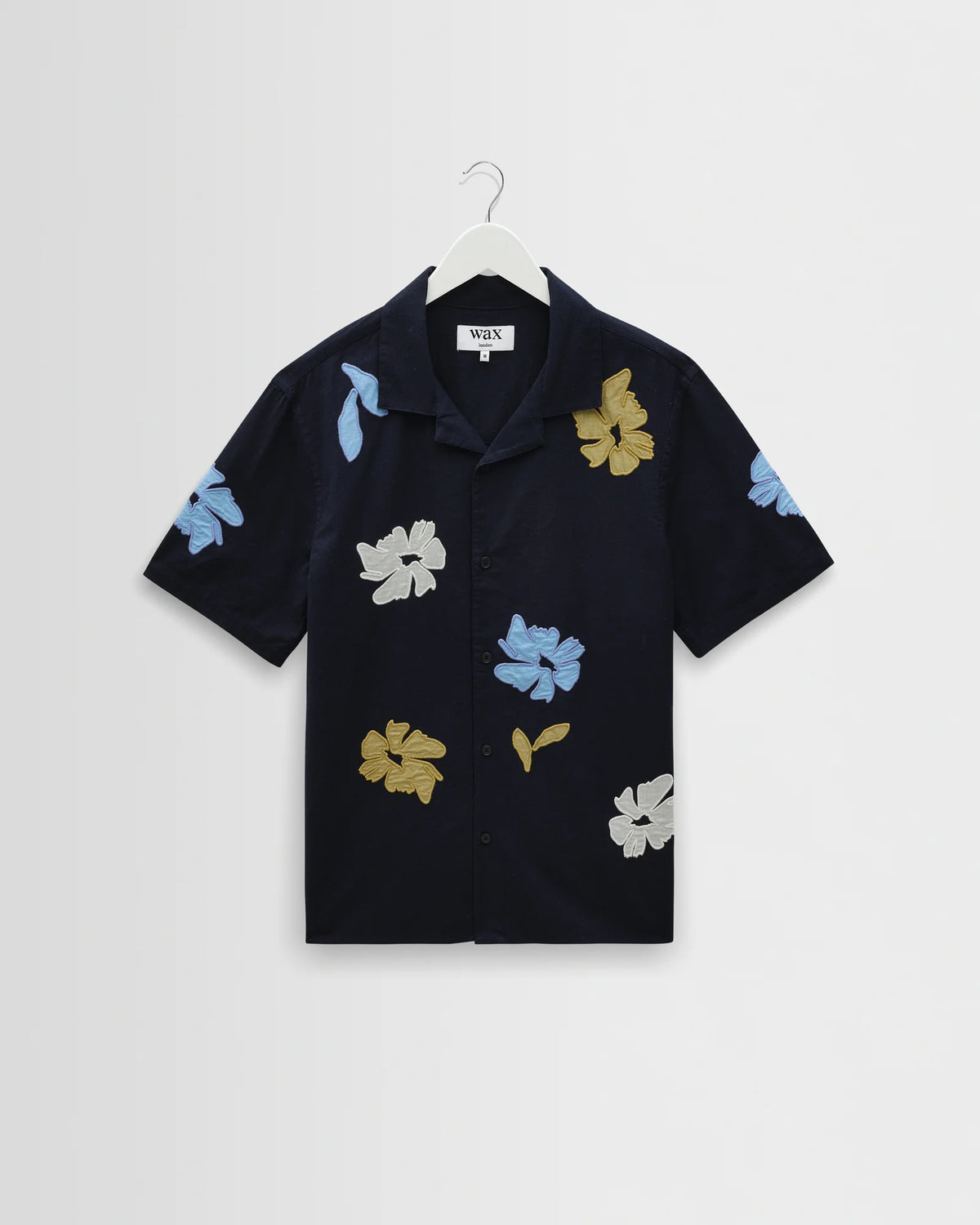 Didcot -Applique Short-Sleeve Shirt- Navy And Multicolour Floral