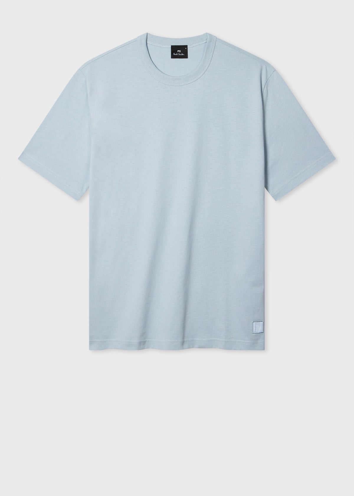 Casual Fit Tonal Embroidery T-Shirt - Sky Blue