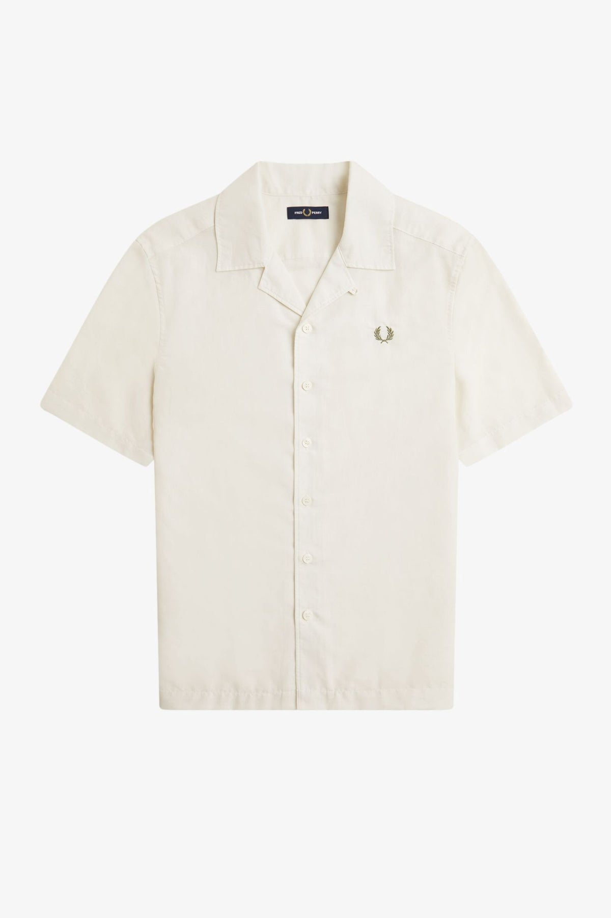 Linen Blend Revere Collar Shirt - Ecru