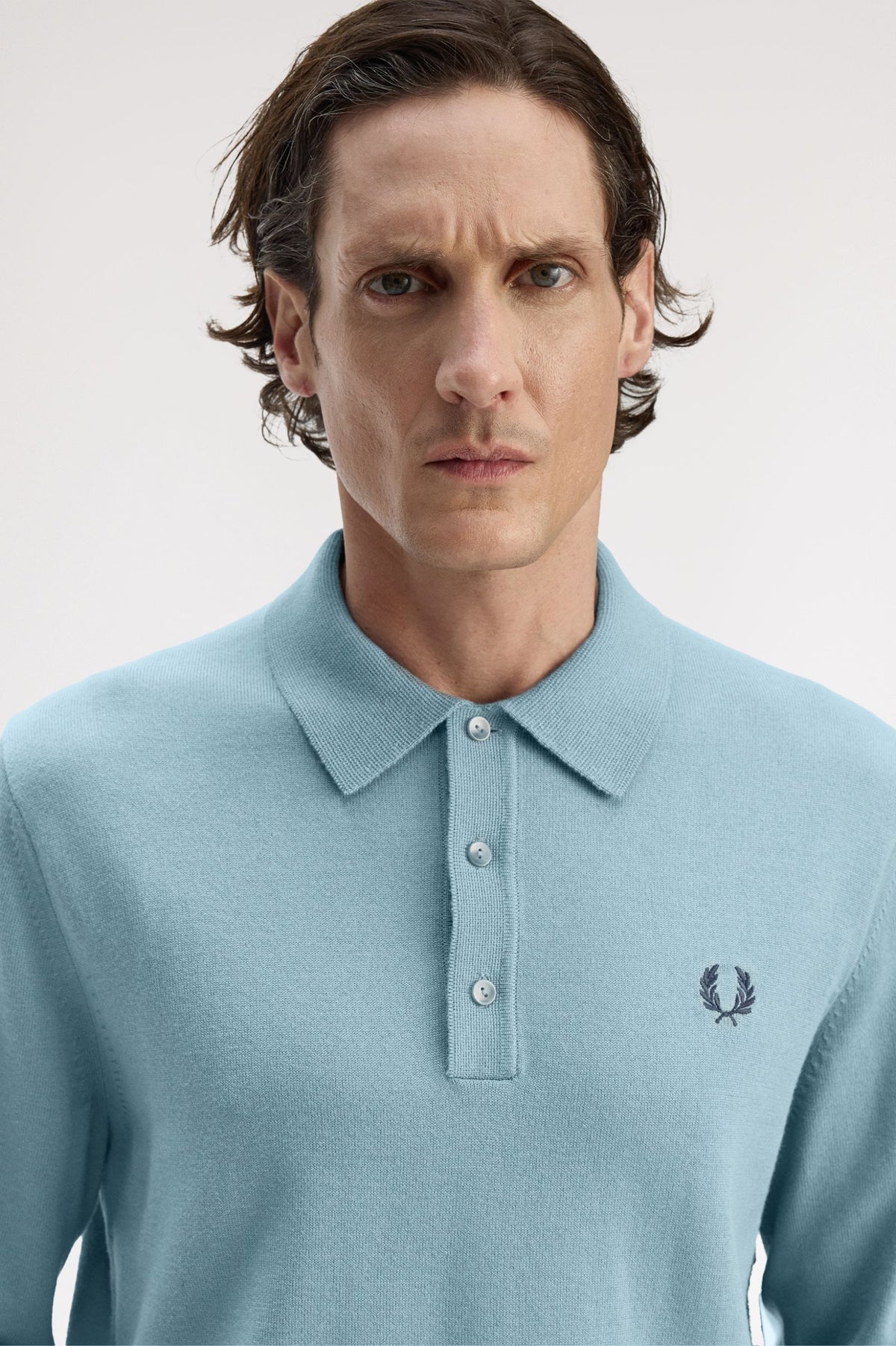 Classic Knitted Shirt Long Sleeve Polo - Stockport Blue