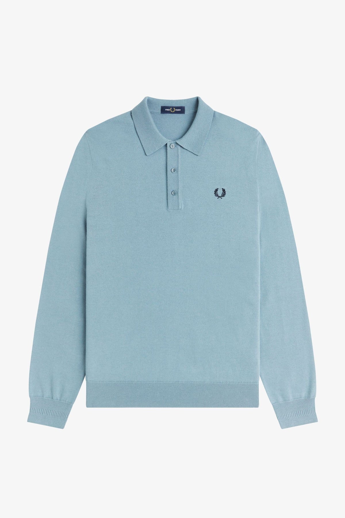 Classic Knitted Shirt Long Sleeve Polo - Stockport Blue