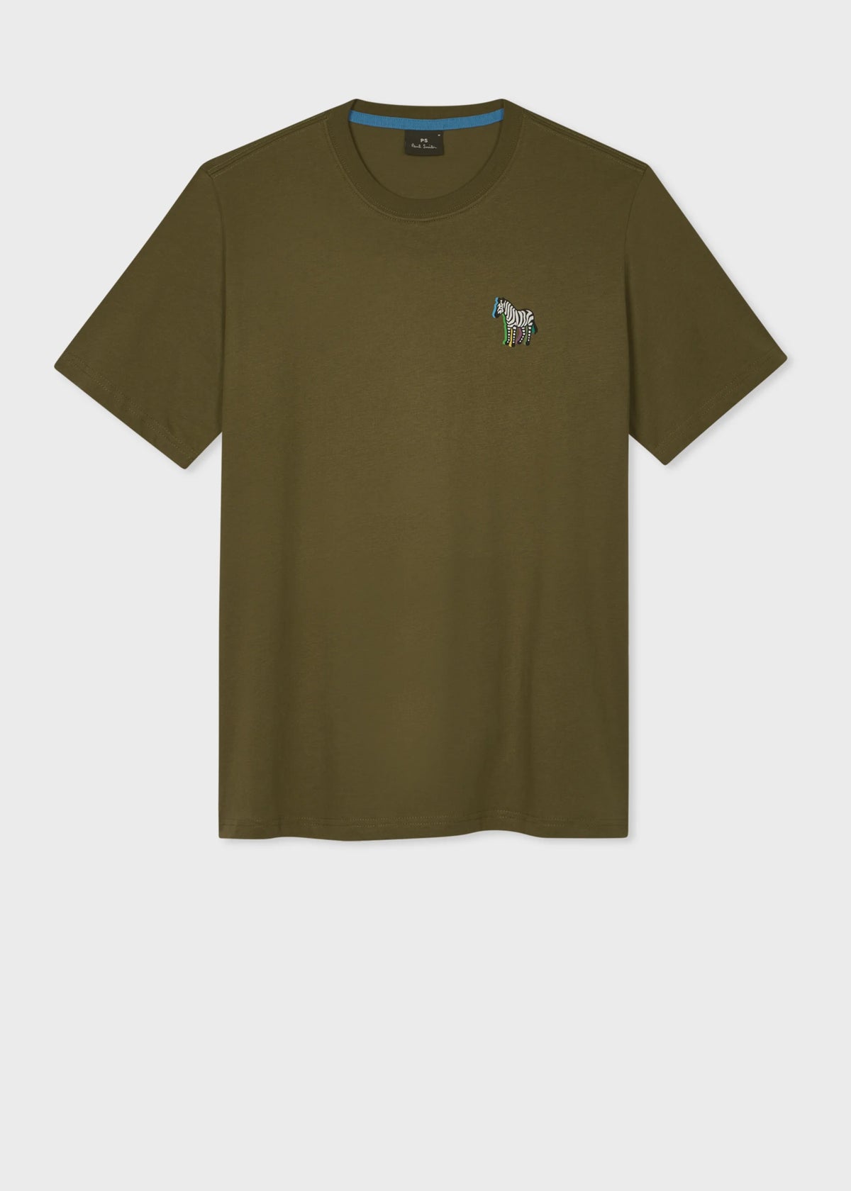 '3D Zebra' Print T-Shirt - Khaki Green