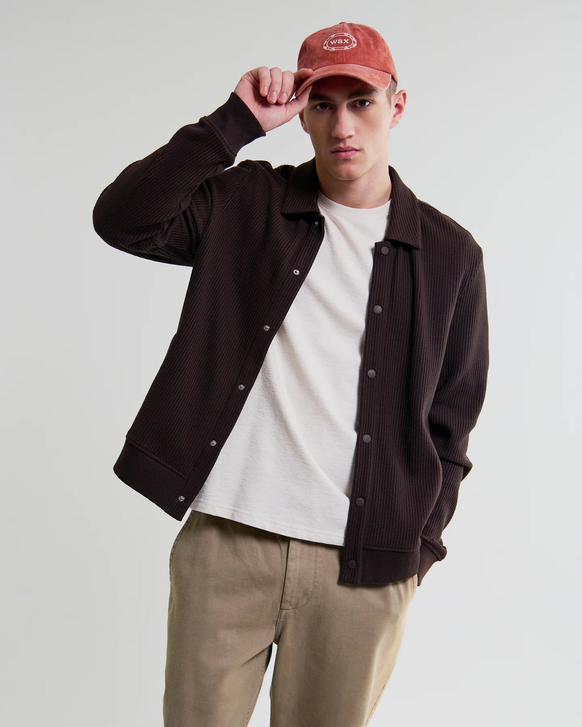 Hays Structured Waffle Overshirt - Brown