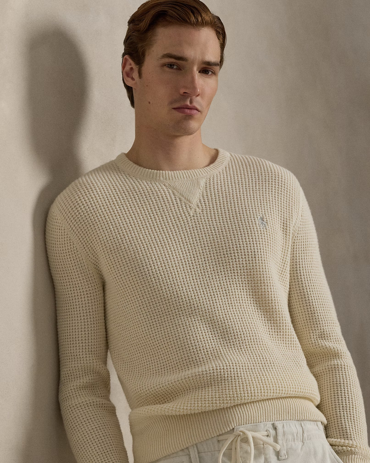 Waffle-Knit Wool-Cotton Jumper - Cream