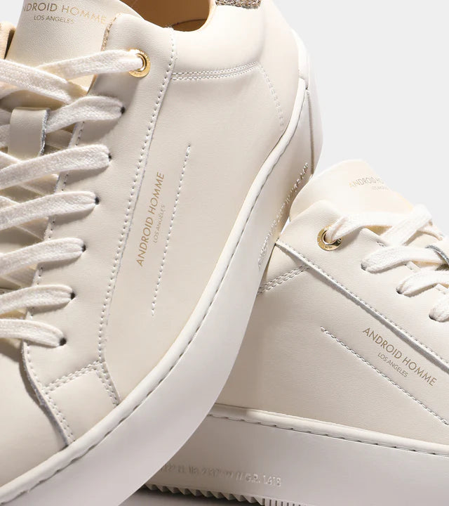 Zuma Leather Glitter Reflective heel trim- Off White