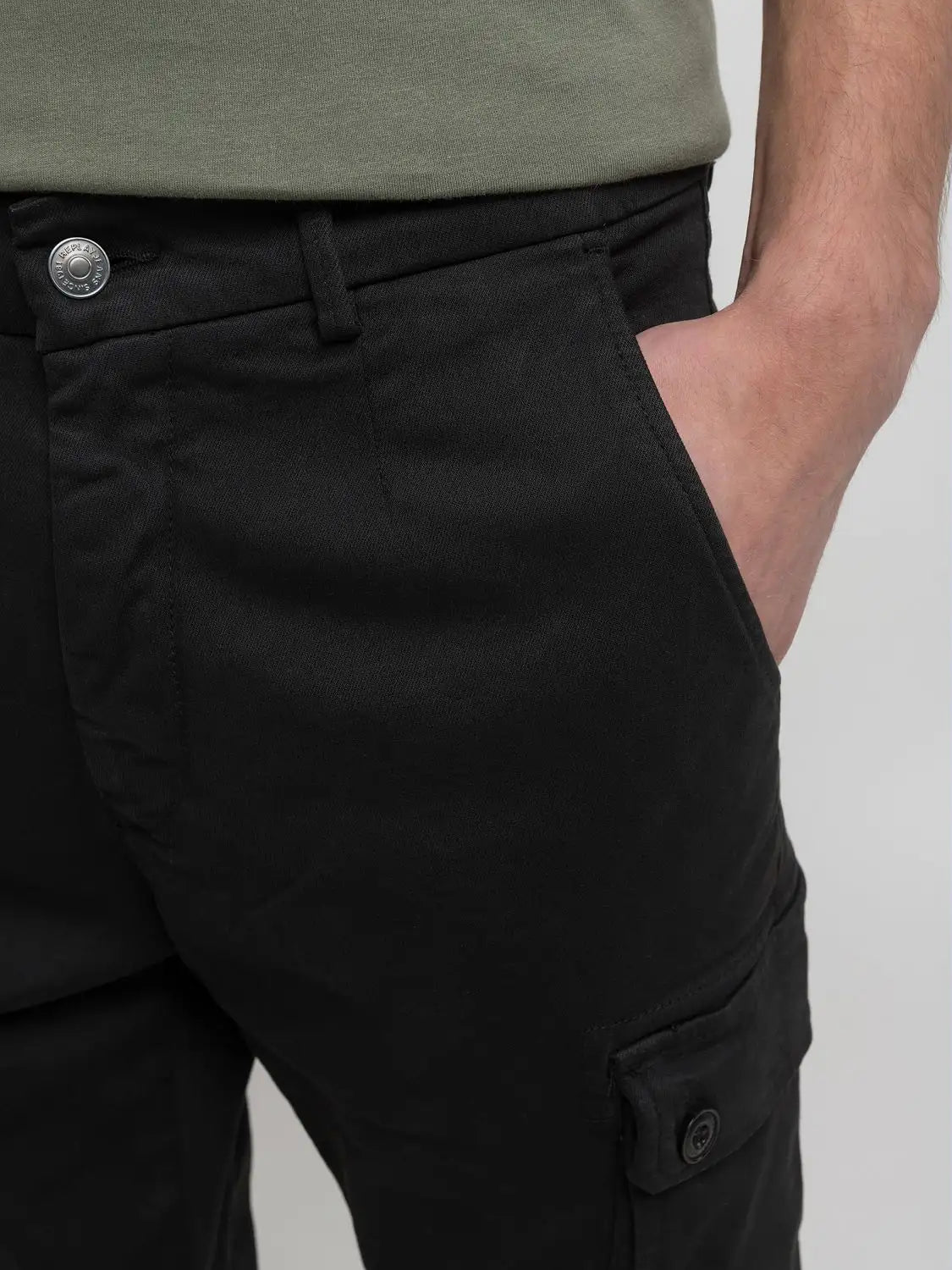 Hyperflex Jaan M9649E Slim Fit Cargo Pants - Black