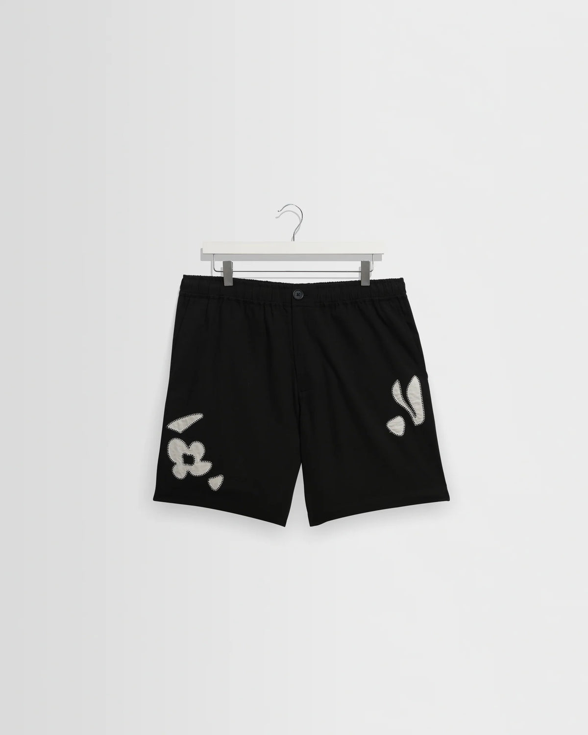 Kurt - Abstract Applique Shorts-  Black And Beige
