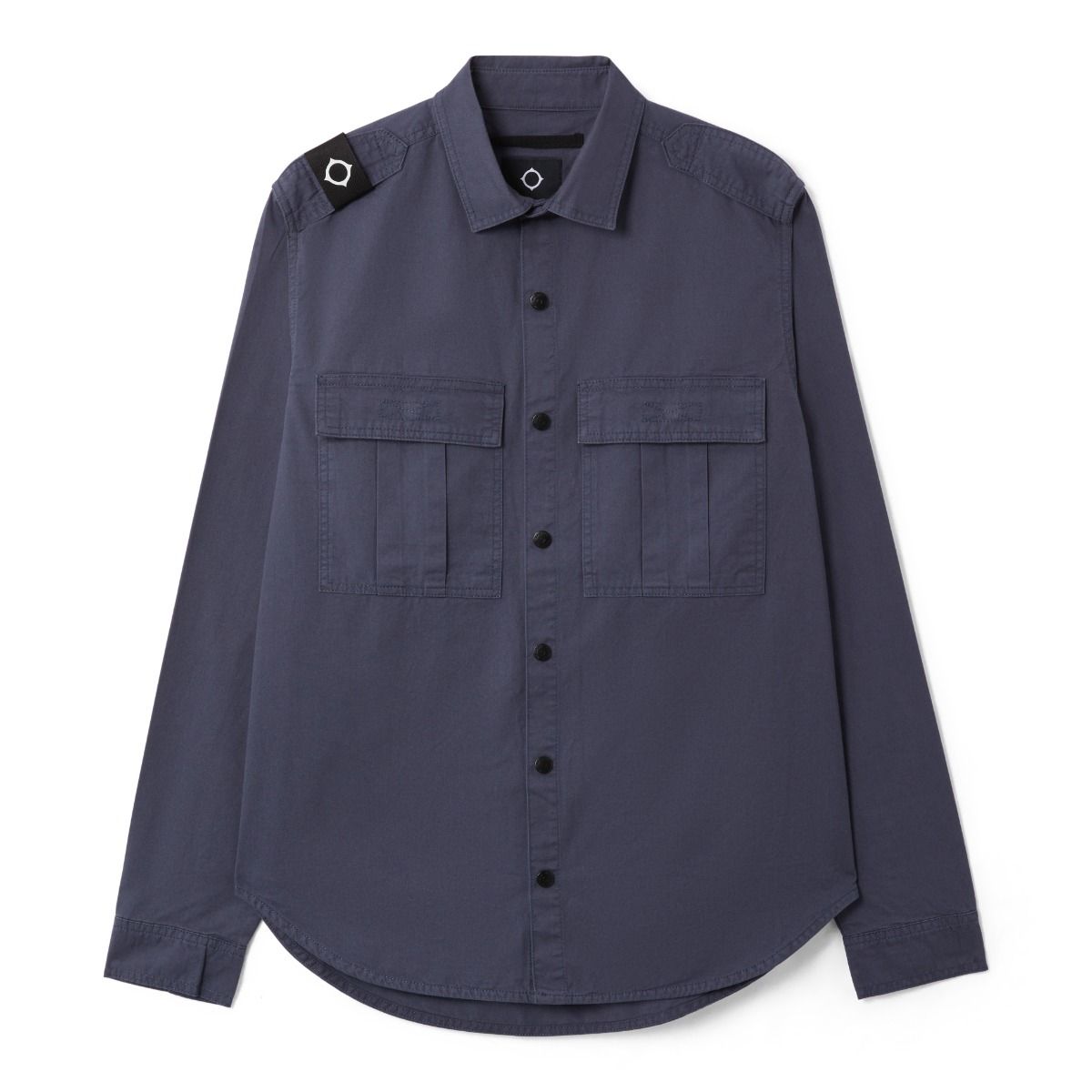 Patch Pocket Button Overshirt - Washed Navy