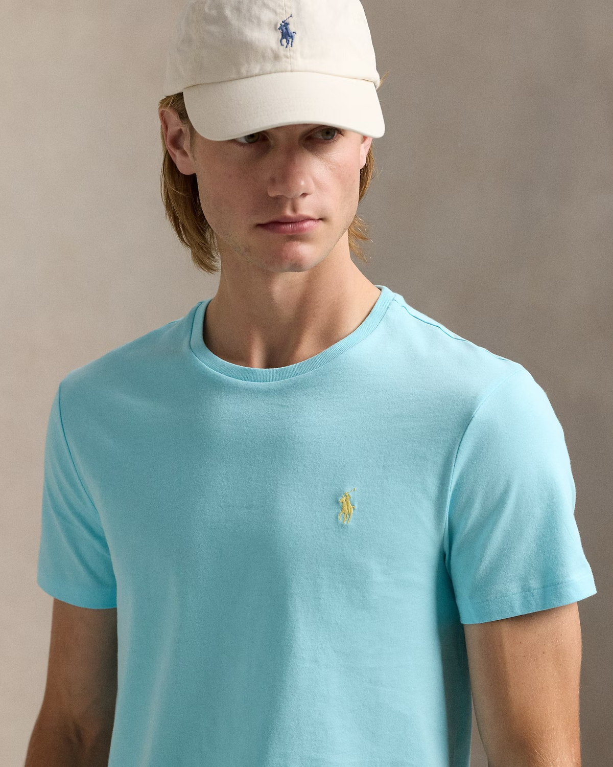 Custom Slim Fit Jersey Crewneck T-Shirt - Aqua Blue