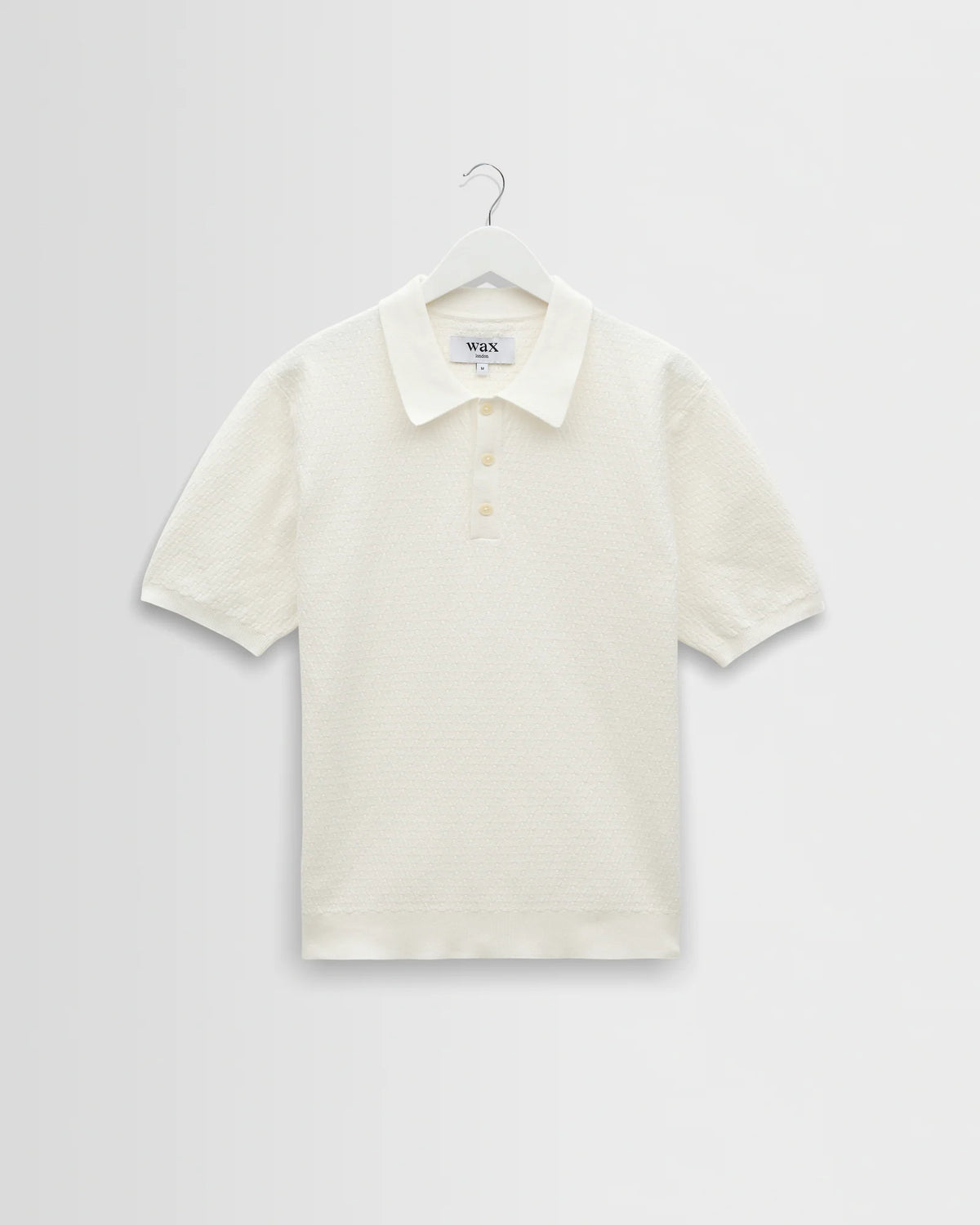 Naples - Retro Diamond Knitted Polo- Ecru