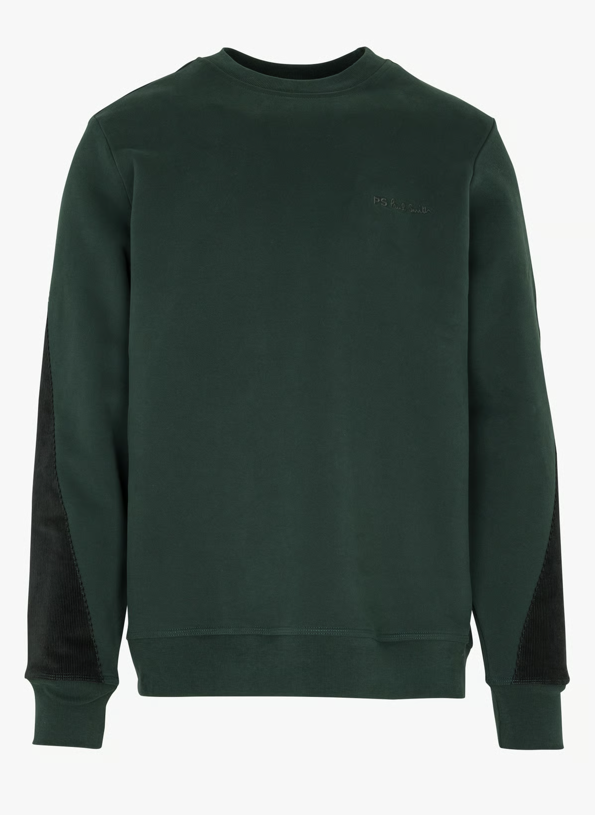 Mixed Fabric Cord Sweatshirt - Green