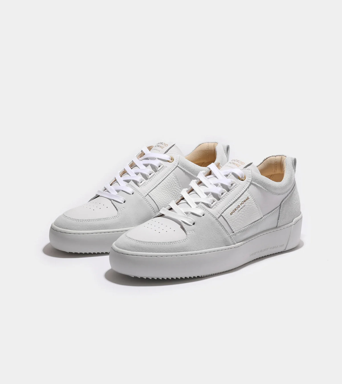 Point Dume Plain Leather Suede - White