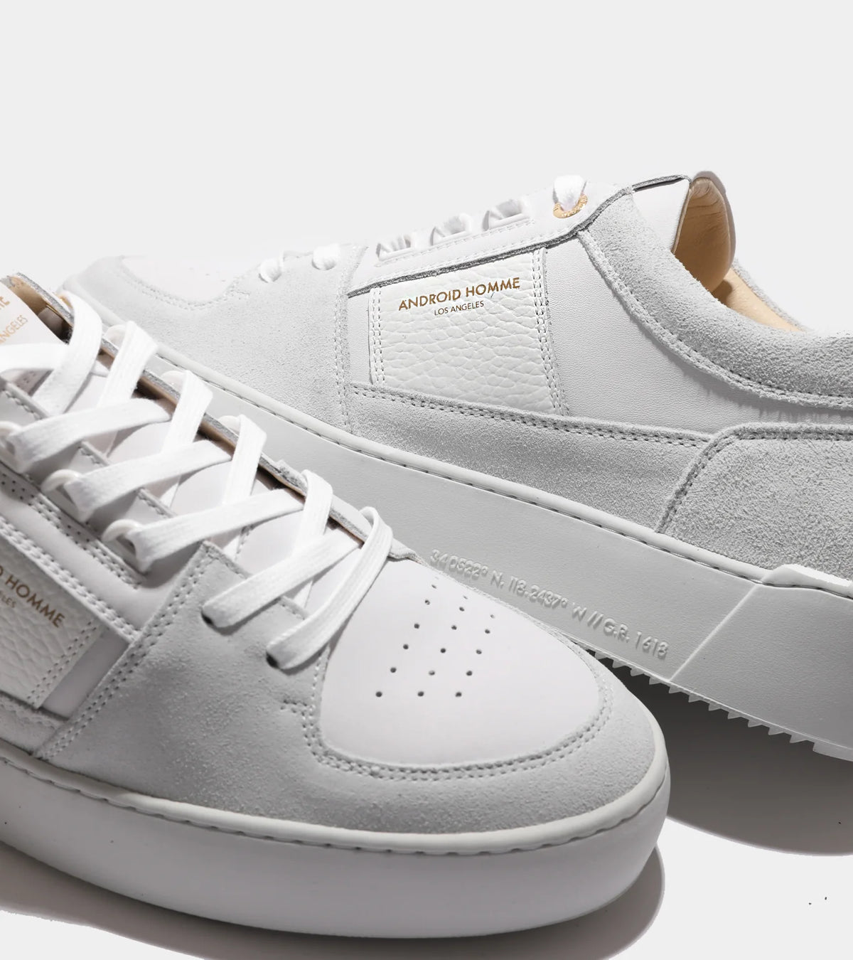 Point Dume Plain Leather Suede - White