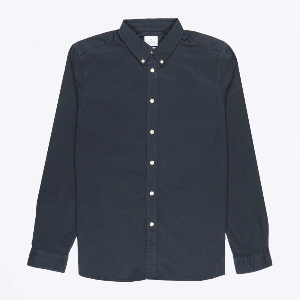 Cotton-Blend Patch Logo Shirt - Navy